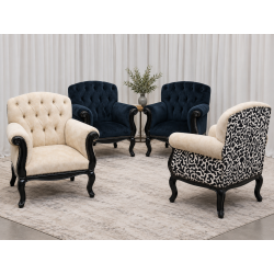 LOT DE 4 FAUTEUILS STYLE LOUIS XV DE SALLE D'ATTENTE - DESTOCKAGE -50%Les Meubles DOBOIS vous propose ce lot de 4 fauteuils Bergères de Style Louis XV spécialement adaptés aux salles d’attente, chambres, bureaux ou petits espaces.Ces fauteuils sont volontairement plus compacts qu’un fauteuil de salon traditionnel afin de permettre un véritable gain de place tout en conservant le confort et l’esthétique d’une Bergère de style. Pas adapté aux personne forte de plus de 115kg ou de plus d'1m80.Structure en hêtre massif.  Garniture traditionnelle avec sangles et crin.Produit proposé avec une remise exceptionnelle de 50 %.Attention :  Produit en déstockage non livrable, enlèvement directement dans nos locaux à Buzançais (36500), dans l’Indre. Une livraison peut toutefois être organisée si ces fauteuils sont achetés dans la même commande que d’autres produits non soldés et non déclassés.
