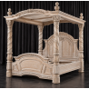 Lit à Baldaquin Italien Style Baroque 160x200 - Bois Cérusé Blanc - Les Meubles DOBOISLit à baldaquin italien de style baroque, un modèle spectaculaire inspiré du mobilier des palais et demeures anciennes.Entièrement personnalisable, ce lit à baldaquin peut être fabriqué selon vos envies : dimensions, tissu, finition du bois, capitonnage, couleurs et nombreuses options. Plus de 800 choix de tissus, matières, teintes et finitions sont disponibles pour créer un lit unique adapté à votre décoration.Nos lits baldaquin sont fabriqués en hêtre 100% massif, avec des sculptures réalisées à la main au ciseau à bois. Plusieurs finitions sont proposées : bois naturel, vernis, cérusé blanc ou noir, laqué blanc, gris ou noir, feuille d'or patinée, finition or riche ou autres finitions sur demande.Disponible en largeur intérieur 160, 180 et 200cm. D'autres dimensions peuvent être étudiées pour une fabrication sur mesure.Retrouvez toutes nos finitions de bois, tissus et options dans la rubrique CATALOGUE FINITIONS sur www.dobois.comLivraison assurée directement par Les Meubles DOBOIS, avec protection par couvertures épaisses et mousse de calage, sans transporteur classique.
