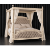 Lit à Baldaquin Style Louis XVI - 160x200 - Bois Cérusé Blanc - Velours Perle - Les Meubles DOBOIS Lit à baldaquin Style Louis XVI entièrement personnalisable : Dimensions, tissu, finition du bois, capitonnage, couleurs et nombreuses options. Plus de 800 choix de tissus, matières, teintes et finitions sont disponibles pour créer un lit unique adapté à votre décoration.Nos lits baldaquin sont fabriqués en hêtre 100% massif, avec des sculptures réalisées à la main au ciseau à bois. Plusieurs finitions sont proposées : bois naturel, vernis, cérusé blanc ou noir, laqué blanc, gris ou noir, feuille d'or patinée, finition or riche ou autres finitions sur demande.Disponible en largeur intérieur 160, 180 et 200cm. D'autres dimensions peuvent être étudiées pour une fabrication sur mesure.Retrouvez toutes nos finitions de bois, tissus et options dans la rubrique CATALOGUE FINITIONS sur www.dobois.comLivraison assurée directement par Les Meubles DOBOIS, avec protection par couvertures épaisses et mousse de calage, sans transporteur classique.