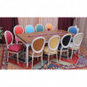 LOT 23 CHAISES MEDAILLON - Or blanc - Simili Cuir NON FEU M1 pour restaurants et hotels