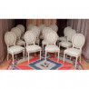 LOT 23 CHAISES MÉDAILLON MULTICOLORES EN STOCK - Bois doré et cérusé blanc - Simili cuir NON FEU M1 - PROMO -43%Lot de 23 chaises Médaillon Louis XVI multicolores réservé exclusivement aux professionnels.Prix promotionnel : 199€ TTC l’unité au lieu de 349€ TTC, soit 150€ de remise par chaise et environ 43% de réduction. Le prix normal comprend la chaise à 249€ TTC + l’option simili cuir NON FEU M1 à 100€ TTC.− Style : Louis XVI / Chaise Médaillon− Structure : hêtre 100% massif− Finition : feuille d’or patinée et cérusé blanc− Revêtement : simili cuir NON FEU M1 multicolore− Hauteur d’assise : 48/50 cm− Hauteur totale : 100/101 cm− Largeur d’assise : 48/50 cm− Quantité disponible : 23 chaises− Prix promotionnel : 199€ TTC− Prix normal : 349€ TTC− Remise : 150€ par chaise, soit environ 43%− Vente exclusivement aux professionnels− Vente aux particuliers non acceptée pour ce lot− Produit vendu sans garantie compte tenu de la remise exceptionnelle− Version renforcée disponible sur commande : 249€ TTC + 100€ TTC d’option simili cuir NON FEU M1, soit 349€ TTC l’unité− Commande minimum pour la version renforcée : 6 chaises
