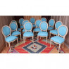 LOT 23 CHAISES MEDAILLON - Or blanc - Simili Cuir NON FEU M1 pour restaurants et hotels