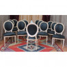 LOT 23 CHAISES MEDAILLON - Or blanc - Simili Cuir NON FEU M1 pour restaurants et hotels