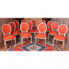 LOT 23 CHAISES MEDAILLON - Or blanc - Simili Cuir NON FEU M1 pour restaurants et hotels
