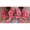 LOT 23 CHAISES MEDAILLON - Or blanc - Simili Cuir NON FEU M1 pour restaurants et hotels