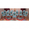 LOT 23 CHAISES MEDAILLON - Or blanc - Simili Cuir NON FEU M1 pour restaurants et hotels