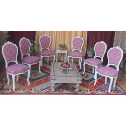 LOT 6 CHAISES CABRIOLET COURONNE DE STYLE LOUIS XV