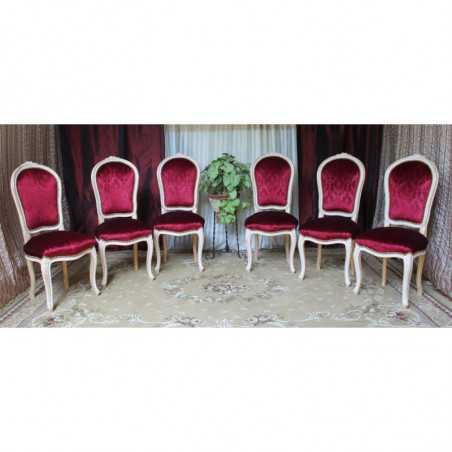 LOT 6 CHAISES CABRIOLET COURONNE DE STYLE LOUIS XV LOT 6 CHAISES CABRIOLET COURONNE DE STYLE LOUIS XV