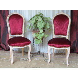 LOT 6 CHAISES CABRIOLET COURONNE DE STYLE LOUIS XV