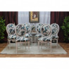 LOT 6 CHAISES MEDAILLON - Bois Cérusé Blanc