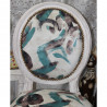 LOT 6 CHAISES MEDAILLON - Bois Cérusé Blanc