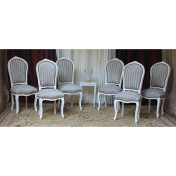 LOT 6 CHAISES CABRIOLET COURONNE DE STYLE LOUIS XV