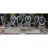 LOT 6 CHAISES MEDAILLON - Bois argent