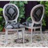 LOT 6 CHAISES MEDAILLON - Bois argent