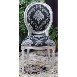LOT 6 CHAISES MEDAILLON - Bois argent