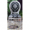 LOT 6 CHAISES MEDAILLON - Bois argent