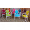 2 CHAISES MEDAILLON AVEC  ACCOUDOIRS - Ceruse Blanc et 12 Couleurs disponibles