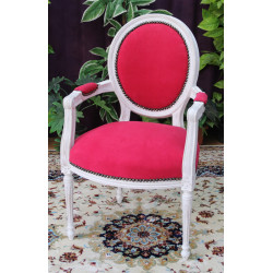2 CHAISES MEDAILLON AVEC  ACCOUDOIRS - Ceruse Blanc et 12 Couleurs disponibles