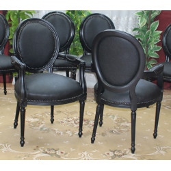 2 CHAISES MEDAILLON AVEC ACCOUDOIRS - Bois...