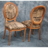 LOT 8 CHAISES MEDAILLON DONT 2 CHAISES AVEC ACCOUDOIRS - Toile de jute et bois naturel - "PROMO -20%"