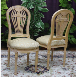 LOT 8 CHAISES MONTGOLFIERE - PATINE OR BLANC - TISSU CREME ET OR - "PROMO STOCK -20%"