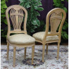 LOT 8 CHAISES MONTGOLFIERE - PATINE OR BLANC - TISSU CREME ET OR - "PROMO STOCK -20%"