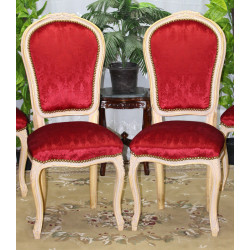 LOT 6 CHAISES CABRIOLET COURONNE DE STYLE LOUIS XV