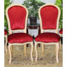 LOT 6 CHAISES CABRIOLET COURONNE DE STYLE LOUIS XV