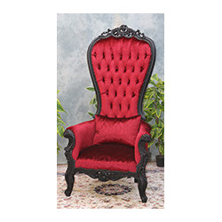 FAUTEUIL TRONE DE STYLE BAROQUE - Laque noir