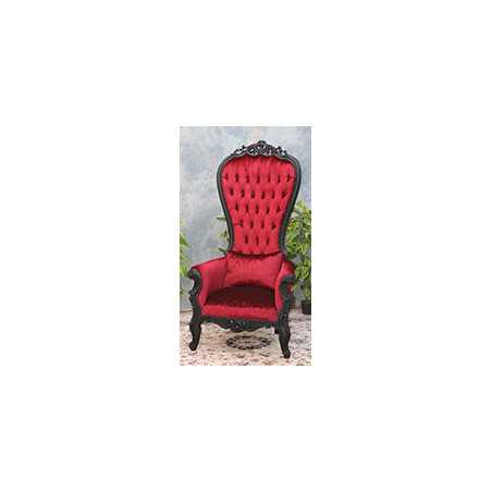 FAUTEUIL TRONE DE STYLE BAROQUE - Laque noir
