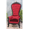 FAUTEUIL TRONE DE STYLE BAROQUE - Laque noir
