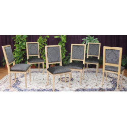 LOT 6 CHAISES JACOB - Patine Feuille d'or blanc - PROMO !