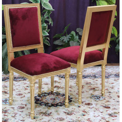 LOT 6 CHAISES JACOB - Patine feuille d'or avec...